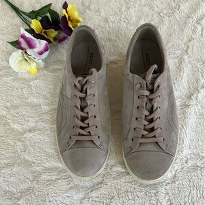 Ecco Lilac-Grey Soft Nubuck Leather Sneakers